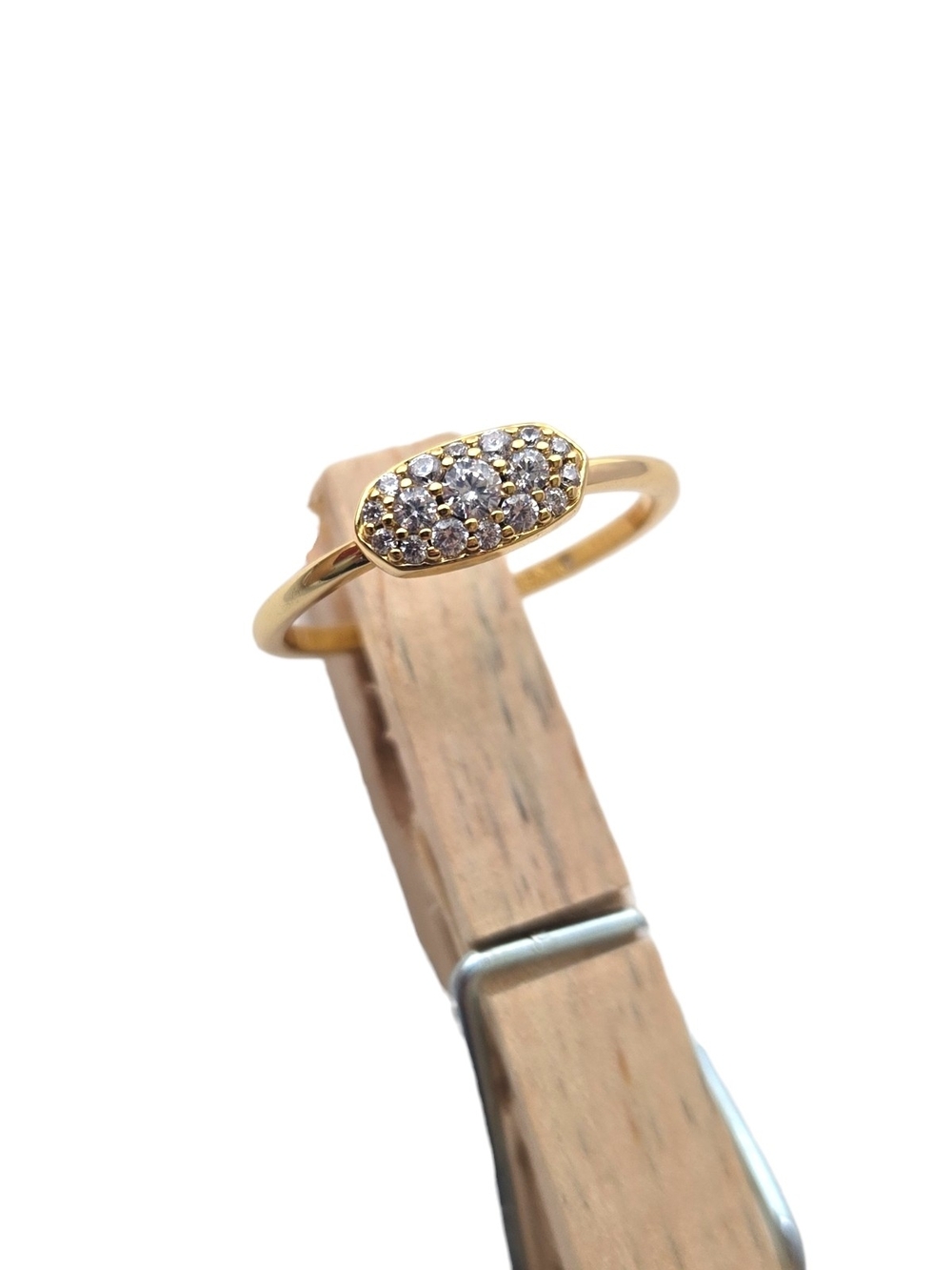 Kendra Scott Gold Pavé Oval Accent Ring Size 9